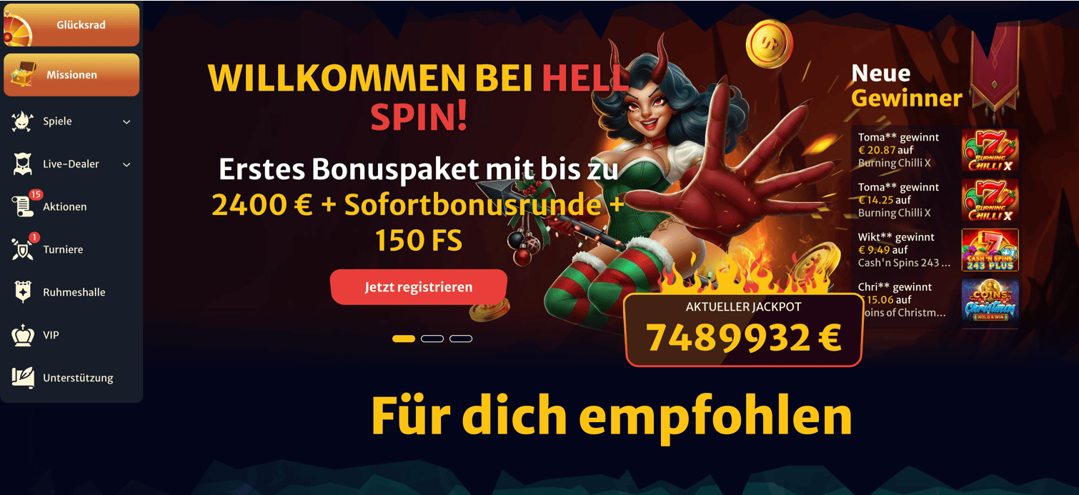 Hellspin login